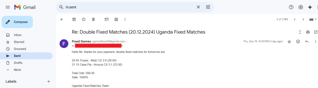 Rigged Fixed Matches