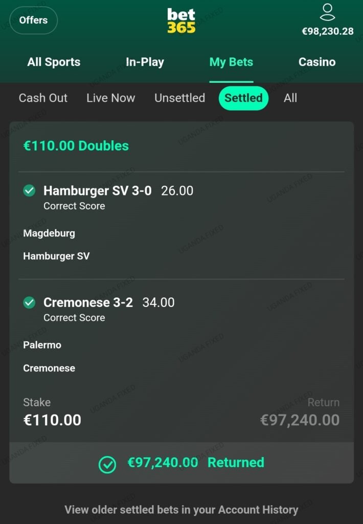 Fixed Matches 1×2 Today