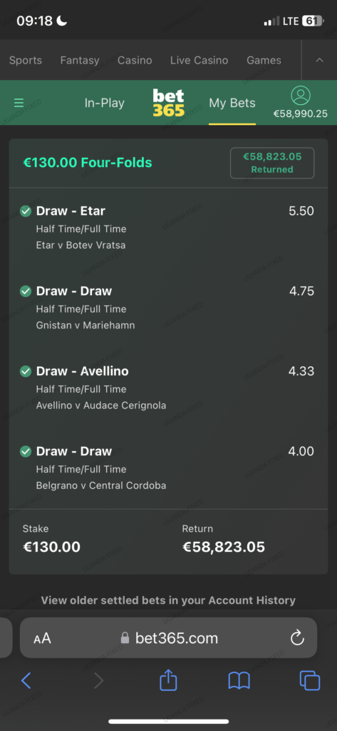 Ticket big odds Fixed Bets