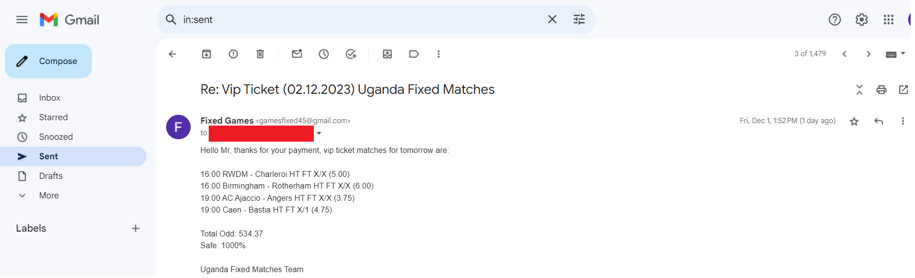 Winning fixed matches