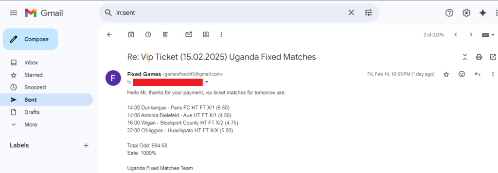 Safe Fixed Matches 1×2