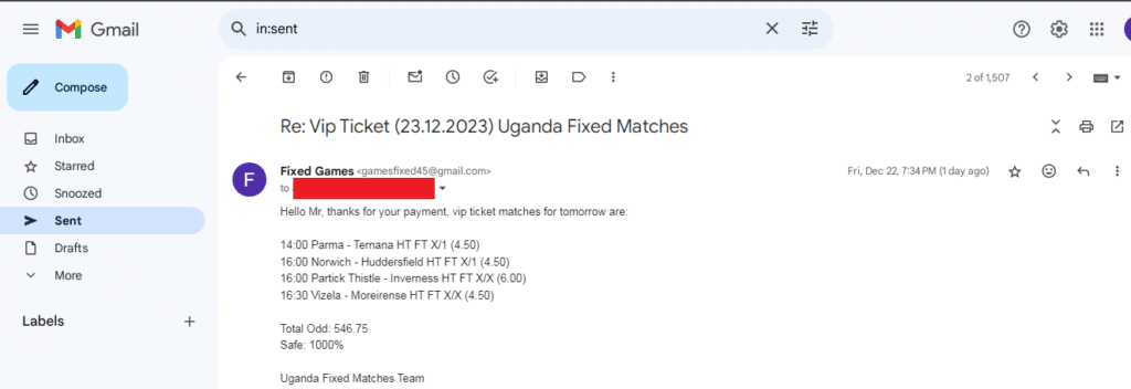 Daily Odds Correct Score