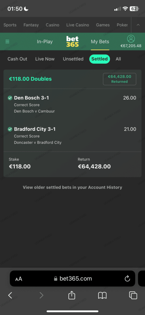 Correct big odds fixed bets