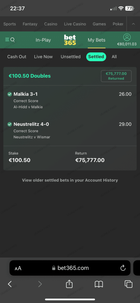 Sure win match fixing